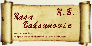 Maša Bakšunović vizit kartica